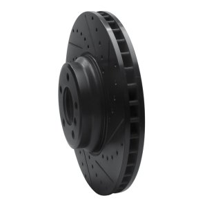 BMW ALPINA B7 Brake Rotor (1) - Front Right - R1 Concepts - Drilled & Slotted - Black - `07-`08